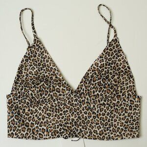 ZARA Cropped Top Animal Print, Size M